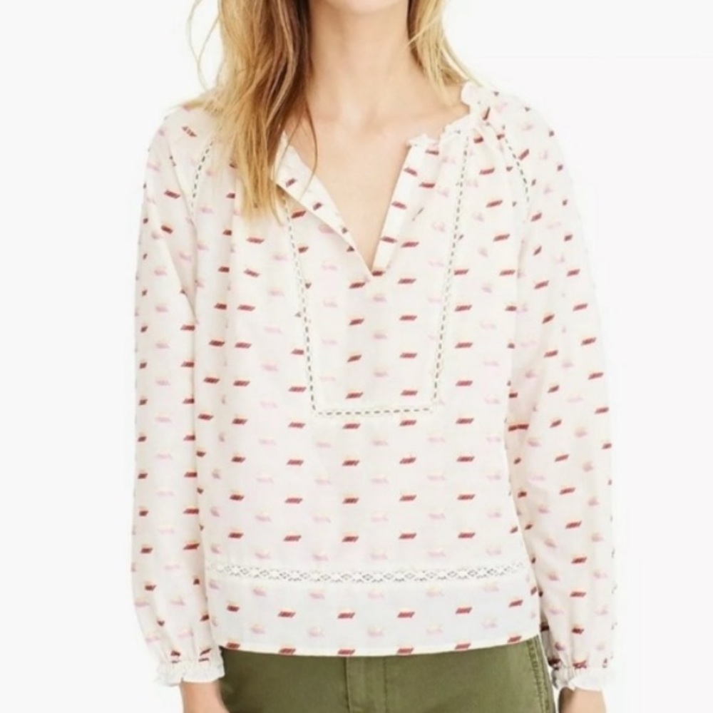 Point Sur J.Crew Metallic Arrow Print Top Size S